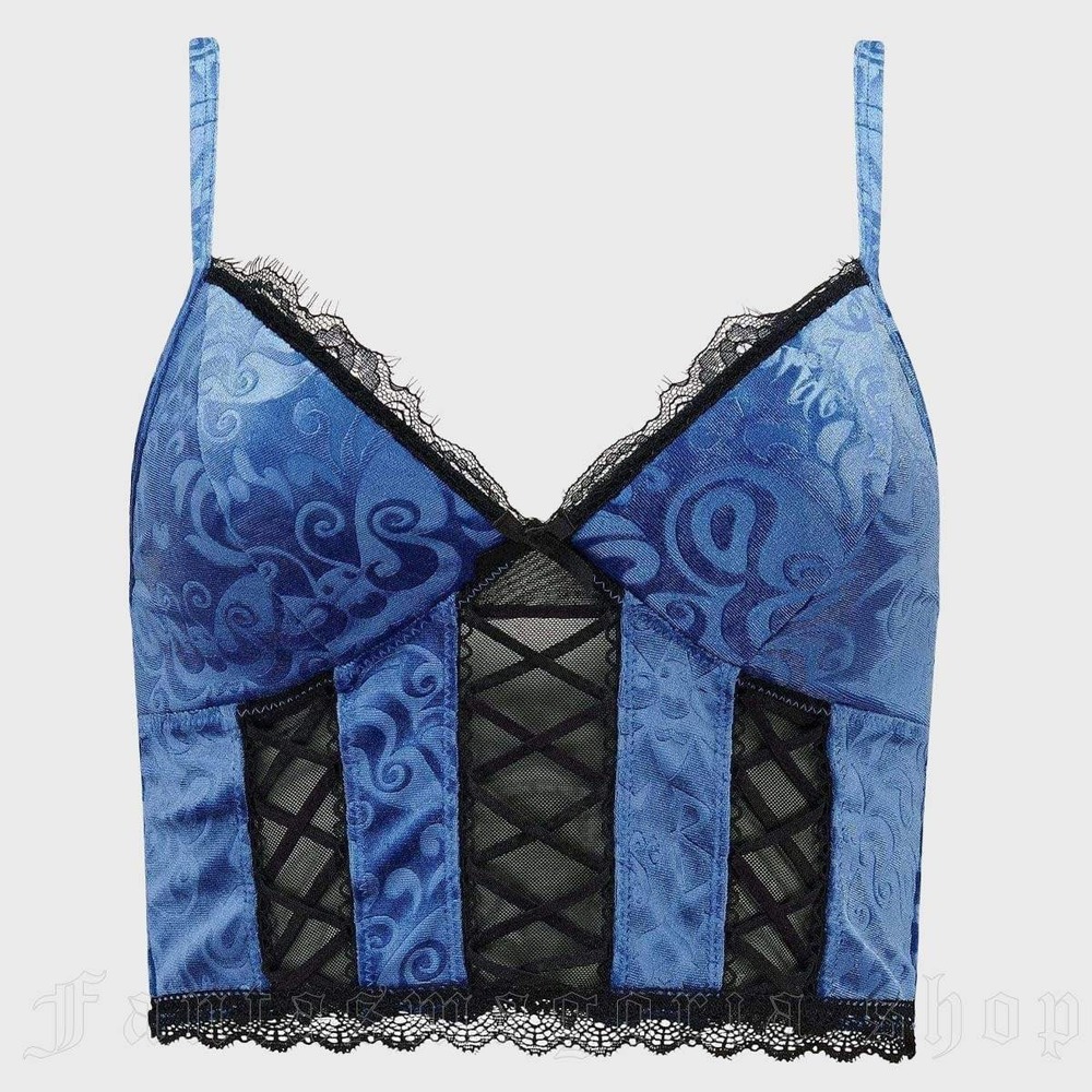 killstar x corpse bride whimsy flutter bra blue lace
